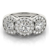 3-Stone Round Diamond Engagement Ring