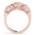 14K Rose Gold 1.05 ctw Round Diamond Three-Stone Ring