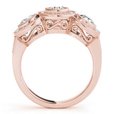 14K Rose Gold 1.05 ctw Round Diamond Three-Stone Ring