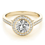 14K Yellow Gold 1 CT Diamond Halo Engagement Ring