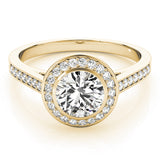14K Yellow Gold 1 CT Diamond Halo Engagement Ring