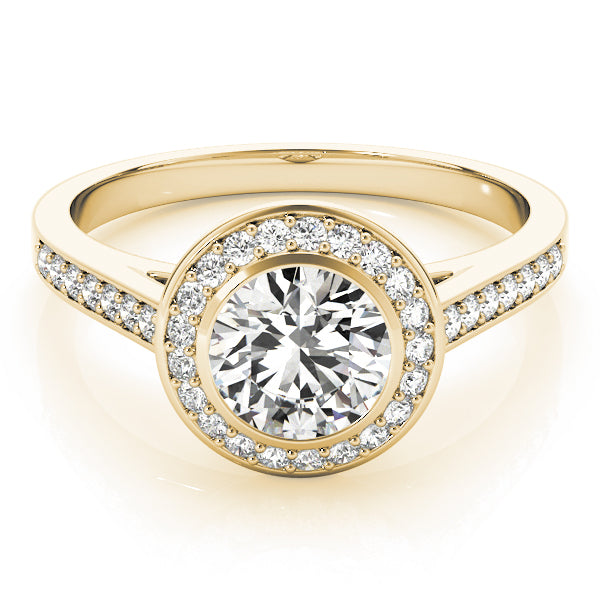 14K Yellow Gold 1 CT Diamond Halo Engagement Ring