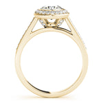 14K Yellow Gold 1 CT Diamond Halo Engagement Ring