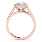 14K Rose Gold Diamond Halo Engagement Ring 1.25ctw