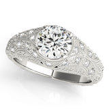 1.0 CT Round Diamond Vintage Engagement Ring
