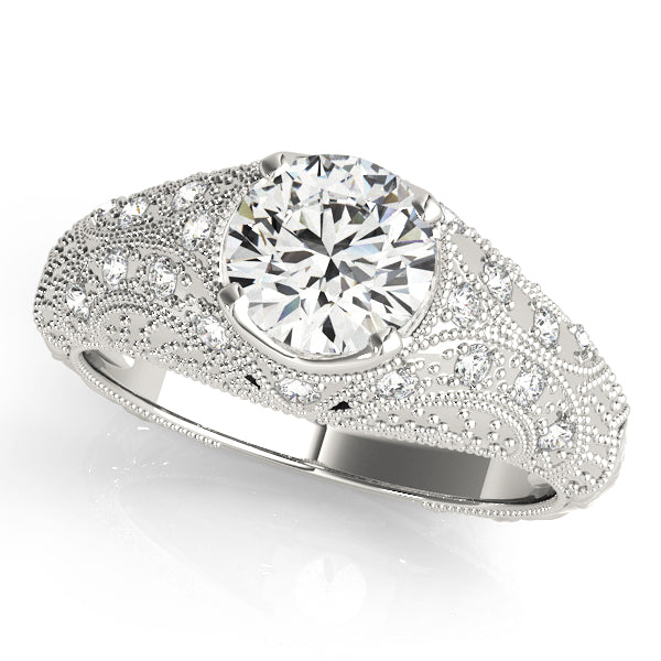 1.0 CT Round Diamond Vintage Engagement Ring