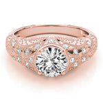 14K Rose Gold Vintage Diamond Engagement Ring 1.2ctw