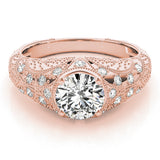 14K Rose Gold Vintage Diamond Engagement Ring 1.2ctw