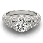 1.0 CT Round Diamond Vintage Engagement Ring