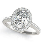 Oval Diamond Halo Engagement Ring