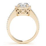 14K Yellow Gold Oval Diamond Engagement Ring with Halo