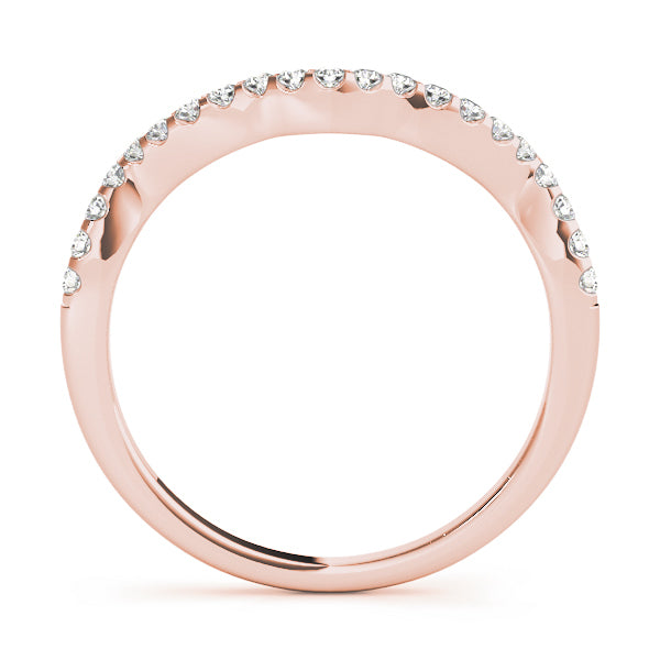 18K Rose Gold 0.21ctw Diamond Wedding Band