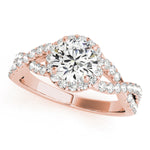 14K Rose Gold 1.5 ctw Diamond Halo Engagement Ring
