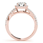 14K Rose Gold 1.5 ctw Diamond Halo Engagement Ring