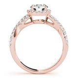 14K Rose Gold 1.5 ctw Diamond Halo Engagement Ring