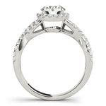 1 CT Round Diamond Halo Engagement Ring