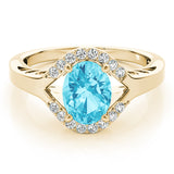 14K Yellow Gold Oval Diamond Fashion Ring