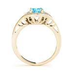 14K Yellow Gold Oval Diamond Fashion Ring