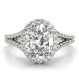 Oval Diamond Halo Engagement Ring | 0.95 CT