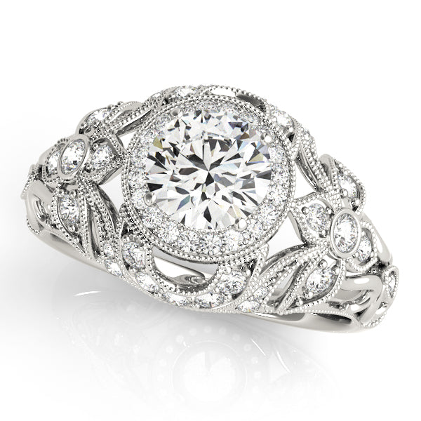 Round Diamond Halo Engagement Ring
