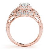 18K Rose Gold 1 ct Diamond Halo Engagement Ring