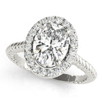 Oval Diamond Halo Engagement Ring