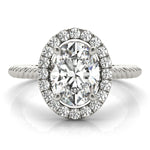 Oval Diamond Halo Engagement Ring