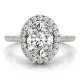 Oval Diamond Halo Engagement Ring