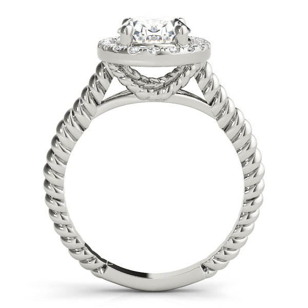 Oval Diamond Halo Engagement Ring