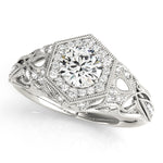 Round Diamond Halo Engagement Ring