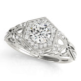 Round Diamond Halo Engagement Ring