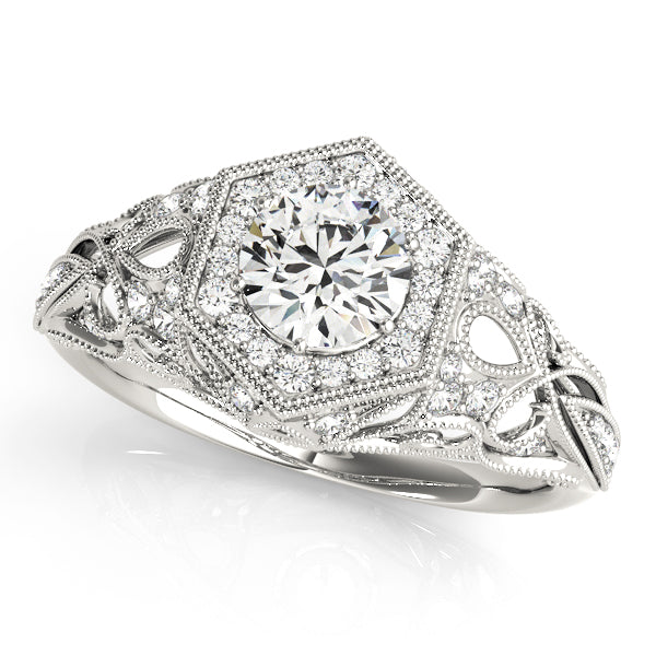 Round Diamond Halo Engagement Ring