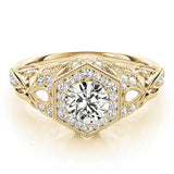 14K Yellow Gold 1.33ctw Diamond Halo Engagement Ring