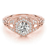 18K Rose Gold 1.33ctw Diamond Halo Engagement Ring