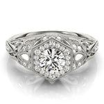 Round Diamond Halo Engagement Ring