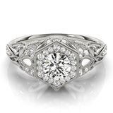 Round Diamond Halo Engagement Ring