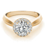 14K Yellow Gold 1 CT Diamond Halo Engagement Ring