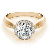 14K Yellow Gold 1 CT Diamond Halo Engagement Ring