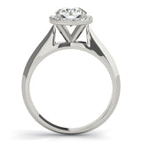 1 CT Round Diamond Halo Engagement Ring