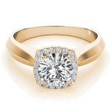 14K Yellow Gold 1 CT Diamond Halo Engagement Ring