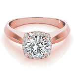 14K Rose Gold 1 CT Diamond Halo Engagement Ring