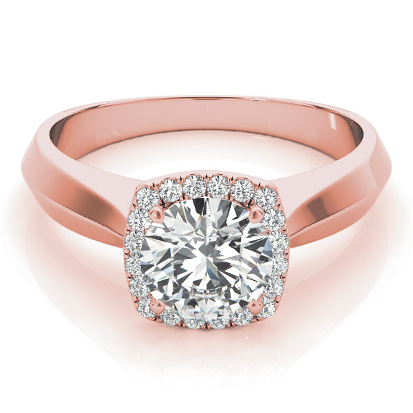 14K Rose Gold 1 CT Diamond Halo Engagement Ring