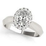 Oval Diamond Halo Engagement Ring