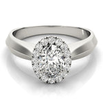 Oval Diamond Halo Engagement Ring