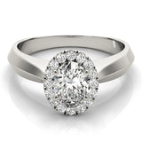 Oval Diamond Halo Engagement Ring