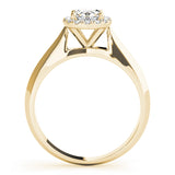 14K Yellow Gold Oval Diamond Engagement Ring with Halo