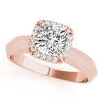 14K Rose Gold 1 CT Cushion Diamond Engagement Ring