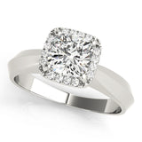 Cushion Diamond Halo Engagement Ring