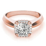 14K Rose Gold 1 CT Cushion Diamond Engagement Ring