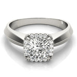 Cushion Diamond Halo Engagement Ring